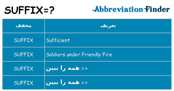 چه suffix برای ایستادن؟