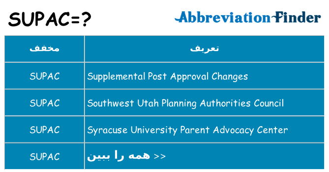 چه supac برای ایستادن؟