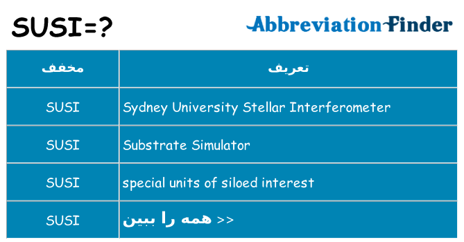 چه susi برای ایستادن؟
