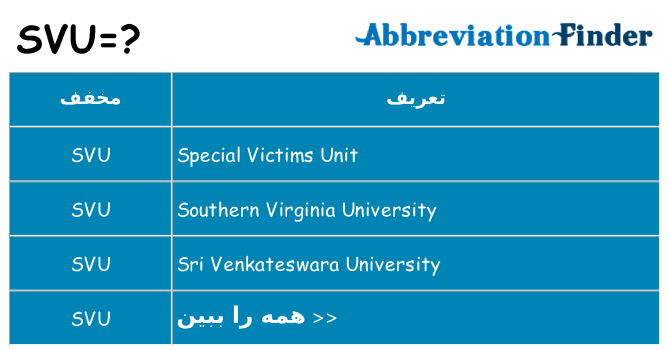 چه svu برای ایستادن؟