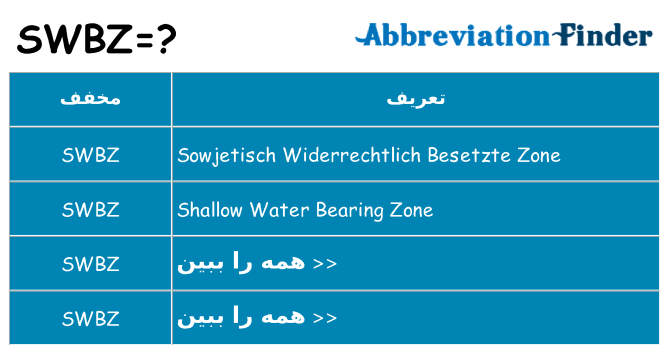 چه swbz برای ایستادن؟
