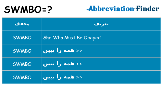 چه swmbo برای ایستادن؟