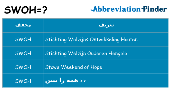 چه swoh برای ایستادن؟