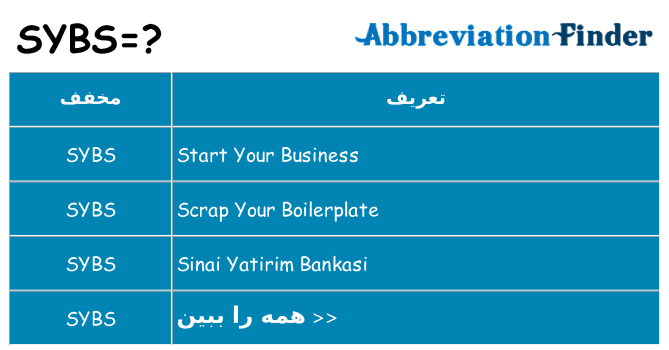 چه sybs برای ایستادن؟