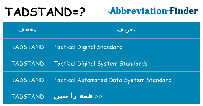 چه tadstand برای ایستادن؟