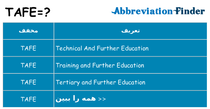 چه tafe برای ایستادن؟