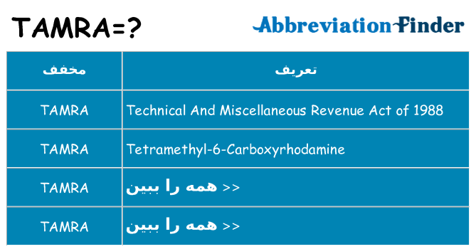 چه tamra برای ایستادن؟