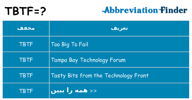 چه tbtf برای ایستادن؟