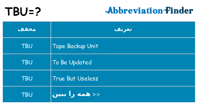 چه tbu برای ایستادن؟