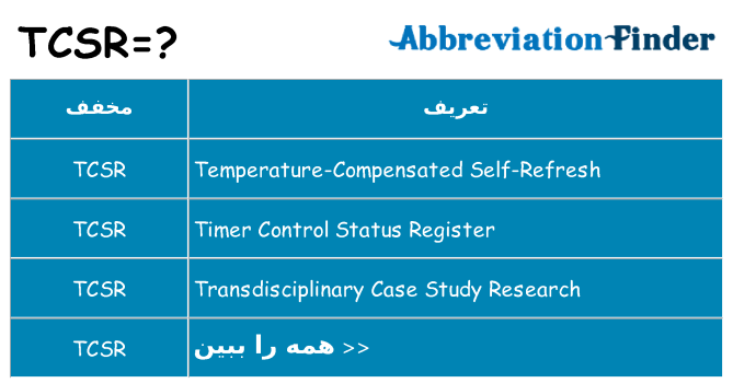 چه tcsr برای ایستادن؟