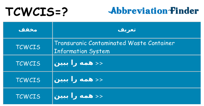 چه tcwcis برای ایستادن؟