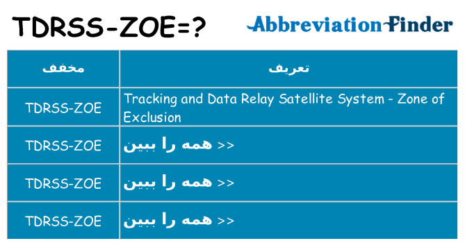 چه tdrss-zoe برای ایستادن؟