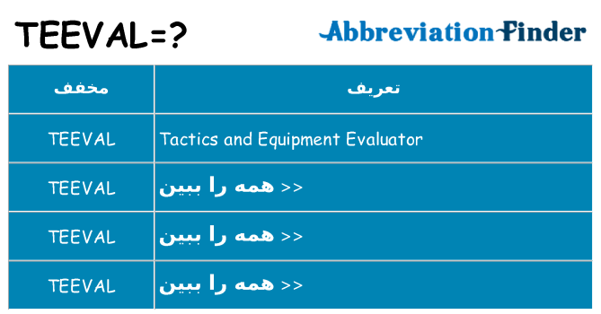 چه teeval برای ایستادن؟