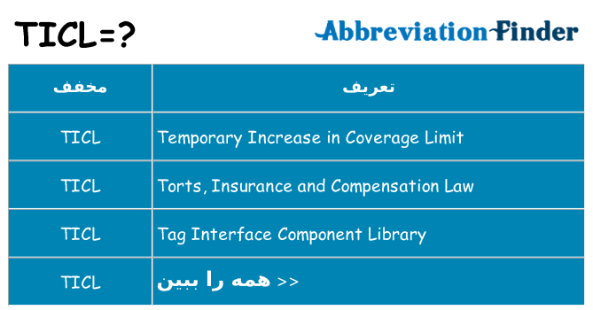 چه ticl برای ایستادن؟