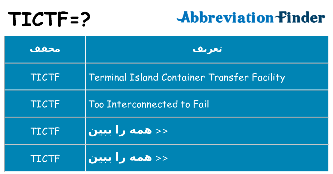 چه tictf برای ایستادن؟