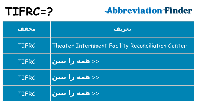 چه tifrc برای ایستادن؟