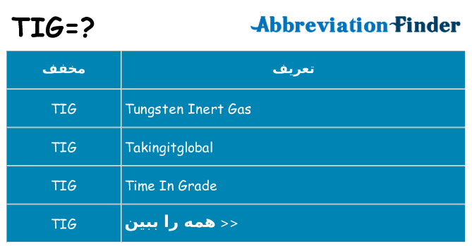 چه tig برای ایستادن؟