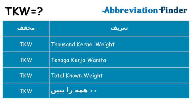 چه tkw برای ایستادن؟