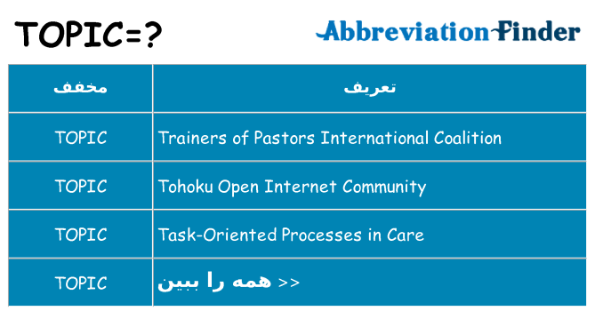 چه topic برای ایستادن؟