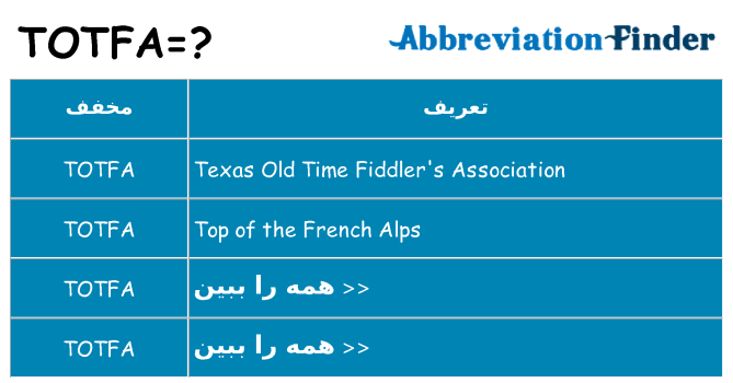 چه totfa برای ایستادن؟