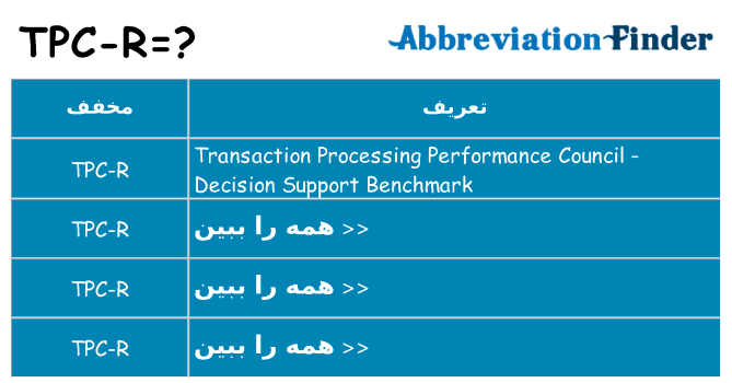 چه tpc-r برای ایستادن؟