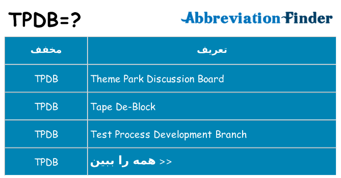 چه tpdb برای ایستادن؟