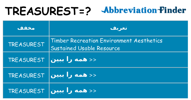 چه treasurest برای ایستادن؟