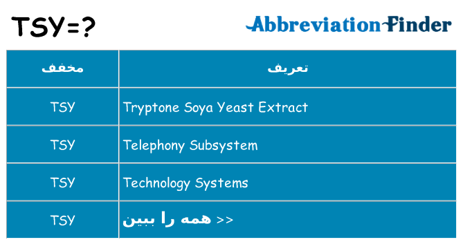 چه tsy برای ایستادن؟