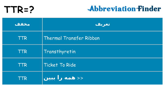 چه ttr برای ایستادن؟