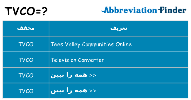 چه tvco برای ایستادن؟