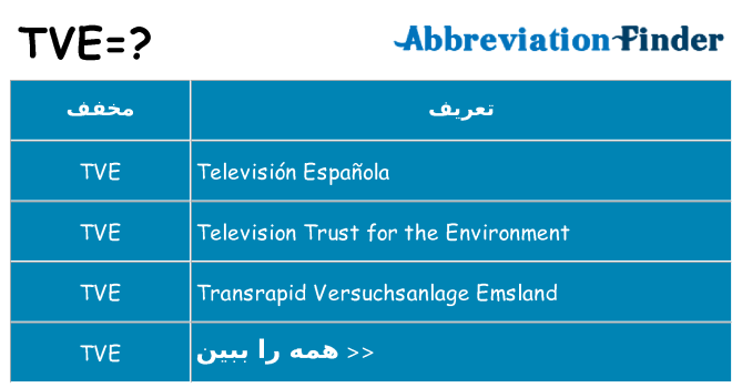 چه tve برای ایستادن؟