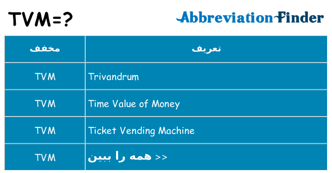 چه tvm برای ایستادن؟