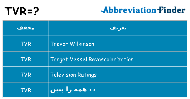 چه tvr برای ایستادن؟