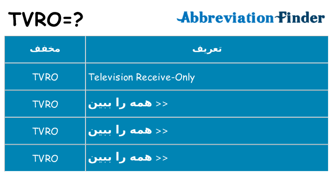 چه tvro برای ایستادن؟
