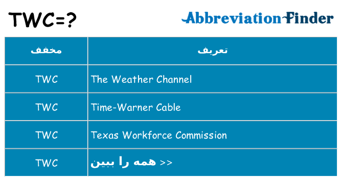 چه twc برای ایستادن؟