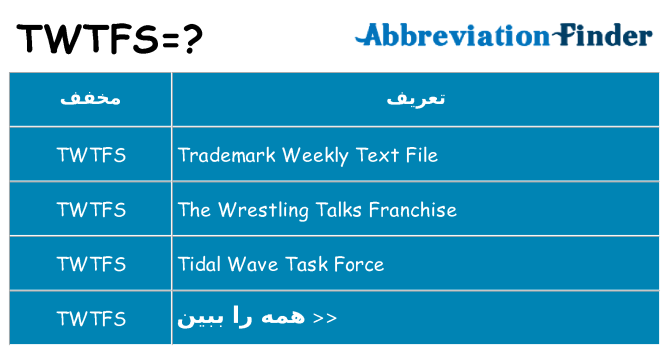 چه twtfs برای ایستادن؟