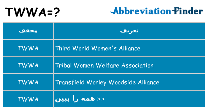 چه twwa برای ایستادن؟