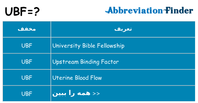 چه ubf برای ایستادن؟