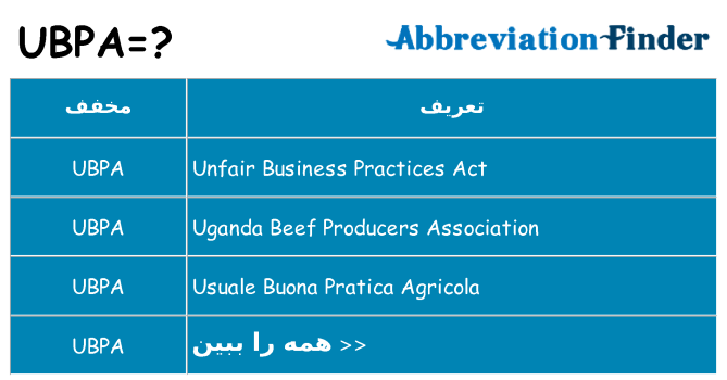 چه ubpa برای ایستادن؟