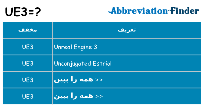 چه ue3 برای ایستادن؟