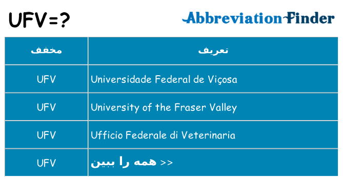 چه ufv برای ایستادن؟