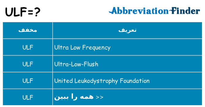 چه ulf برای ایستادن؟