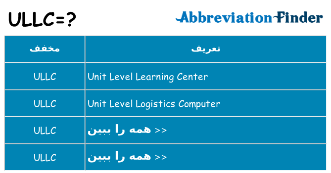 چه ullc برای ایستادن؟