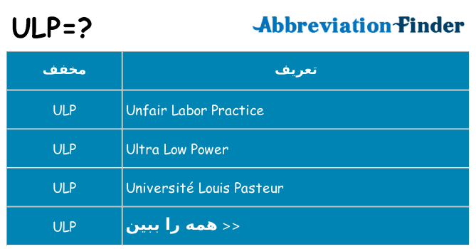 چه ulp برای ایستادن؟