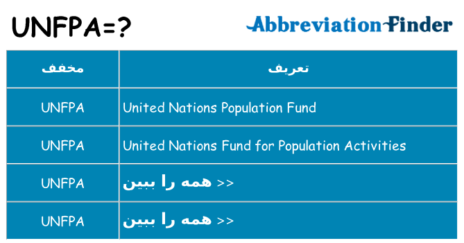 چه unfpa برای ایستادن؟