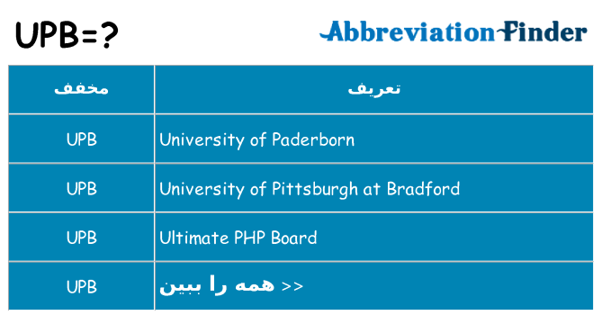 چه upb برای ایستادن؟