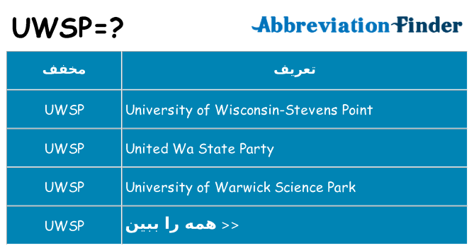 چه uwsp برای ایستادن؟