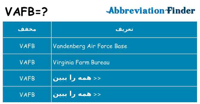 چه vafb برای ایستادن؟