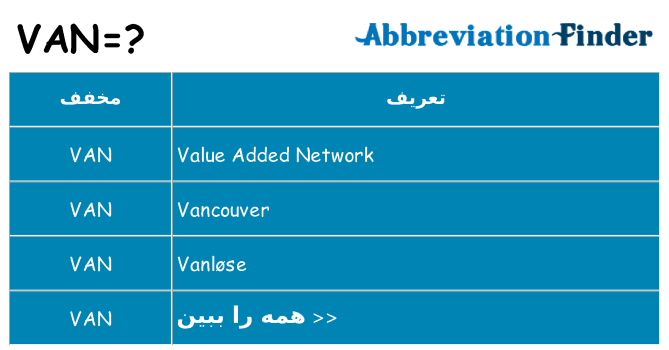 چه van برای ایستادن؟
