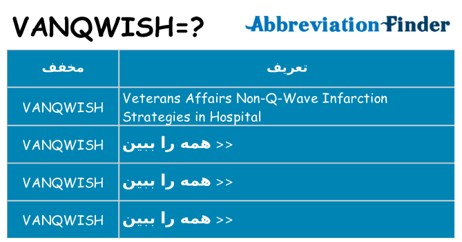 چه vanqwish برای ایستادن؟